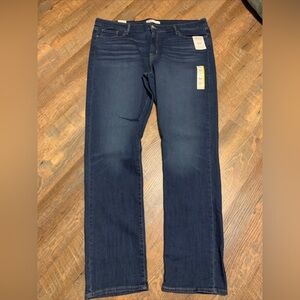 NEW Levi Strauss Signature Jeans Mid Rise Straight Womens 22L Stretch 32” Inseam